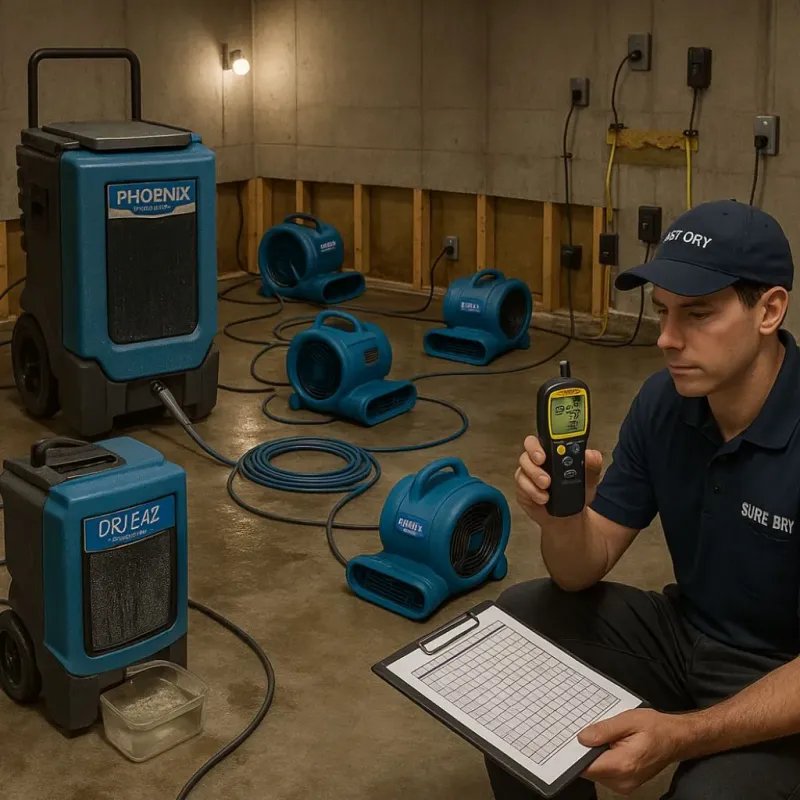 Structural Drying and Dehumidification process in Norland, FL